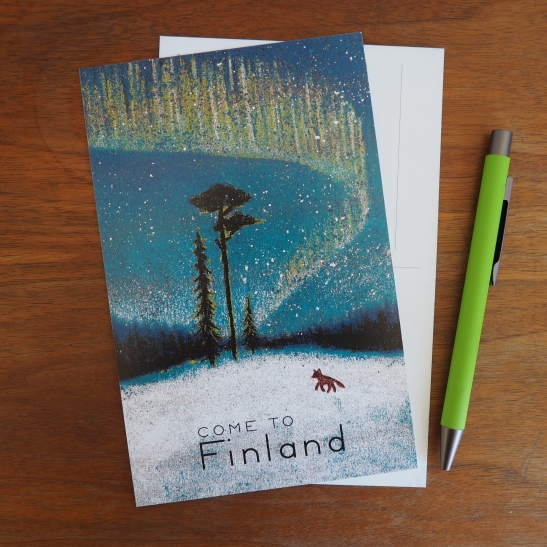 <i>Following the footsteps of a fox</i> Postkarte für Come to Finland Publishing